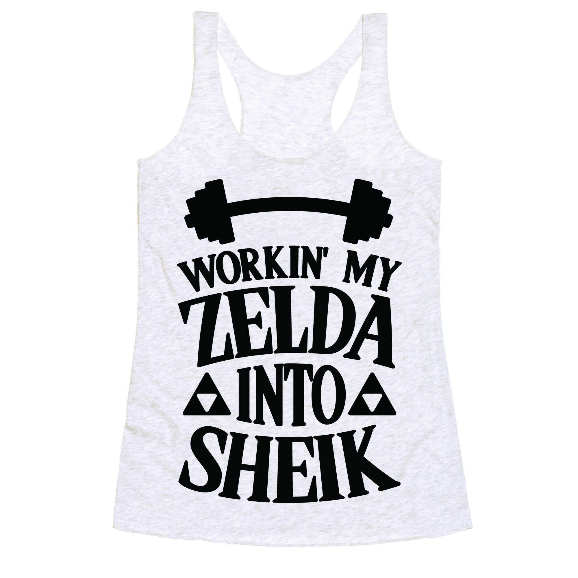 Workin' My Zelda Into Sheik Racerback Tank
